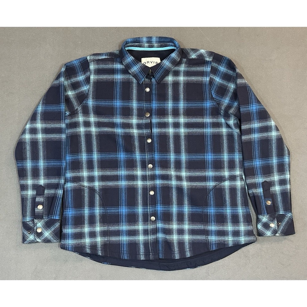 Orvis Shacket Shirt Mens‎ Heavy Flannel Fleece Lined Snap Up Size XL